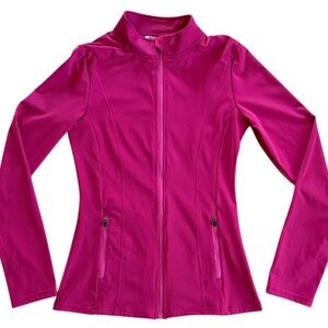 PINSPARK WOMEN’S ATHLETIC WORKOUT JACKET FULL ZIP RUN GYM YOGA SPORT TOP SZ MED